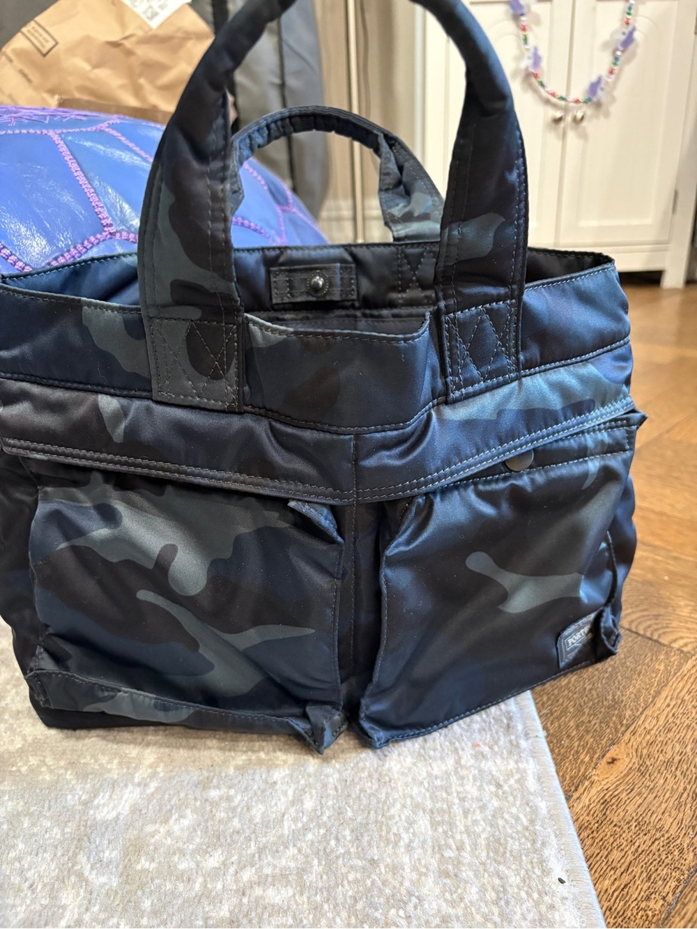 Porter Blue Camo Utility Tote